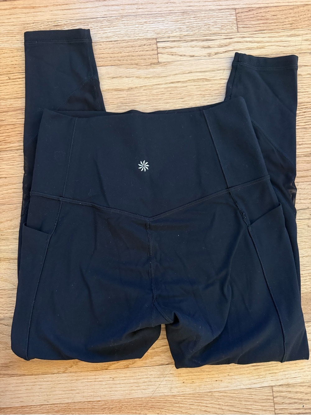Athleta Salutation Stash Mesh Tight Black XS Petite High Rise Leggings